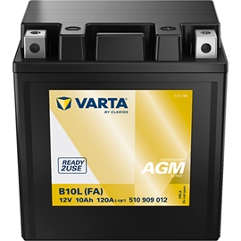 Varta 510 909 012 Powersports AGM Active MC batteri 12 volt 10Ah (+pol til høyre)